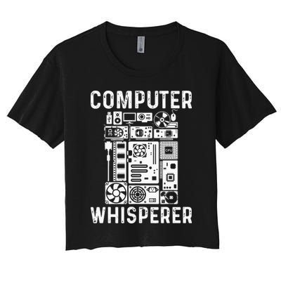 Funny Computer Geek Tech Nerd Gift Men Women Cool Support Crop Top