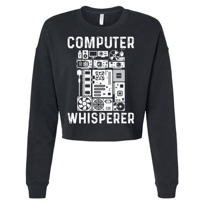 Funny Computer Geek Tech Nerd Gift Men Women Cool Support Cropped Pullover Crew