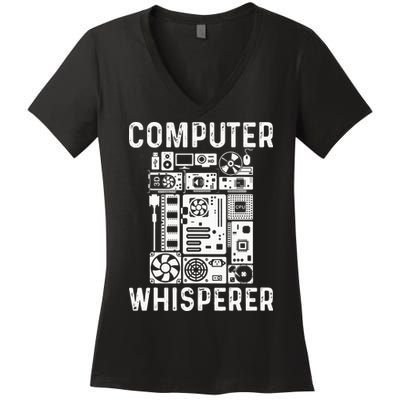 Funny Computer Geek Tech Nerd Gift Men Women Cool Support Women's V-Neck T-Shirt