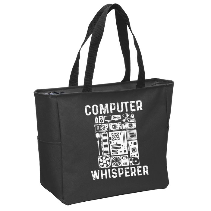 Funny Computer Geek Tech Nerd Gift Men Women Cool Support Zip Tote Bag