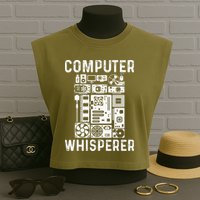 Funny Computer Geek Tech Nerd Gift Men Women Cool Support Garment-Dyed Women's Muscle Tee