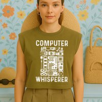 Funny Computer Geek Tech Nerd Gift Men Women Cool Support Garment-Dyed Women's Muscle Tee