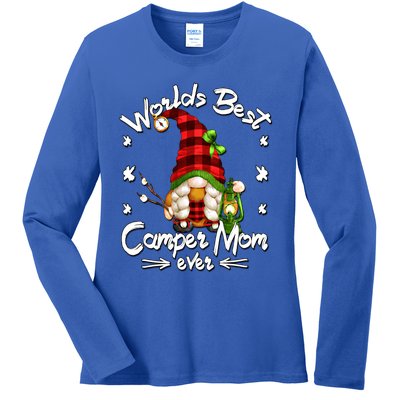 Funny Camping Grandma Gnome For Worlds Best Camper Mom Cute Gift Ladies Long Sleeve Shirt