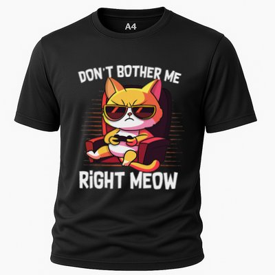 Funny Cat Gamer Don’T Bother Me Right Meow Video Games Lover Cooling Performance Crew T-Shirt