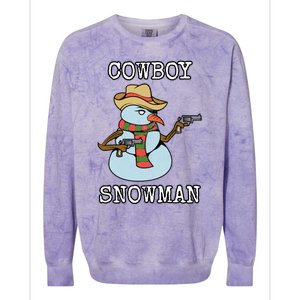 Funny Christmas Gift Western Cow Snow Gift Colorblast Crewneck Sweatshirt