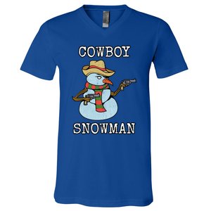 Funny Christmas Gift Western Cow Snow Gift V-Neck T-Shirt