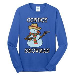 Funny Christmas Gift Western Cow Snow Gift Tall Long Sleeve T-Shirt