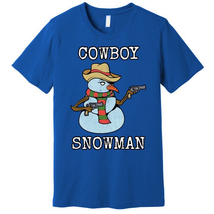 Funny Christmas Gift Western Cow Snow Gift Premium T-Shirt