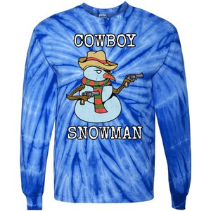 Funny Christmas Gift Western Cow Snow Gift Tie-Dye Long Sleeve Shirt