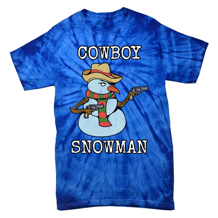 Funny Christmas Gift Western Cow Snow Gift Tie-Dye T-Shirt