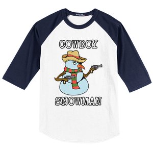 Funny Christmas Gift Western Cow Snow Gift Baseball Sleeve Shirt