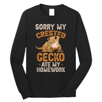 Fun Crested Gecko Eyelash Lizard Boy Girl Herpetologist Long Sleeve Shirt