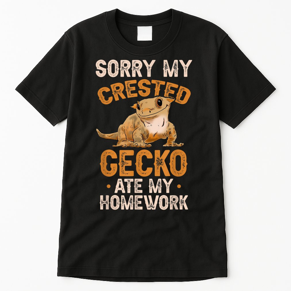Fun Crested Gecko Eyelash Lizard Boy Girl Herpetologist Tall T-Shirt