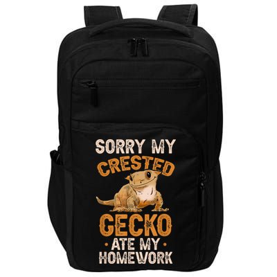 Fun Crested Gecko Eyelash Lizard Boy Girl Herpetologist Impact Tech Backpack