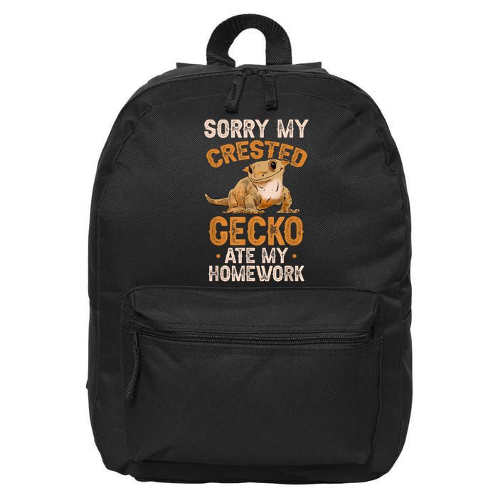 Fun Crested Gecko Eyelash Lizard Boy Girl Herpetologist 16 in Basic Backpack