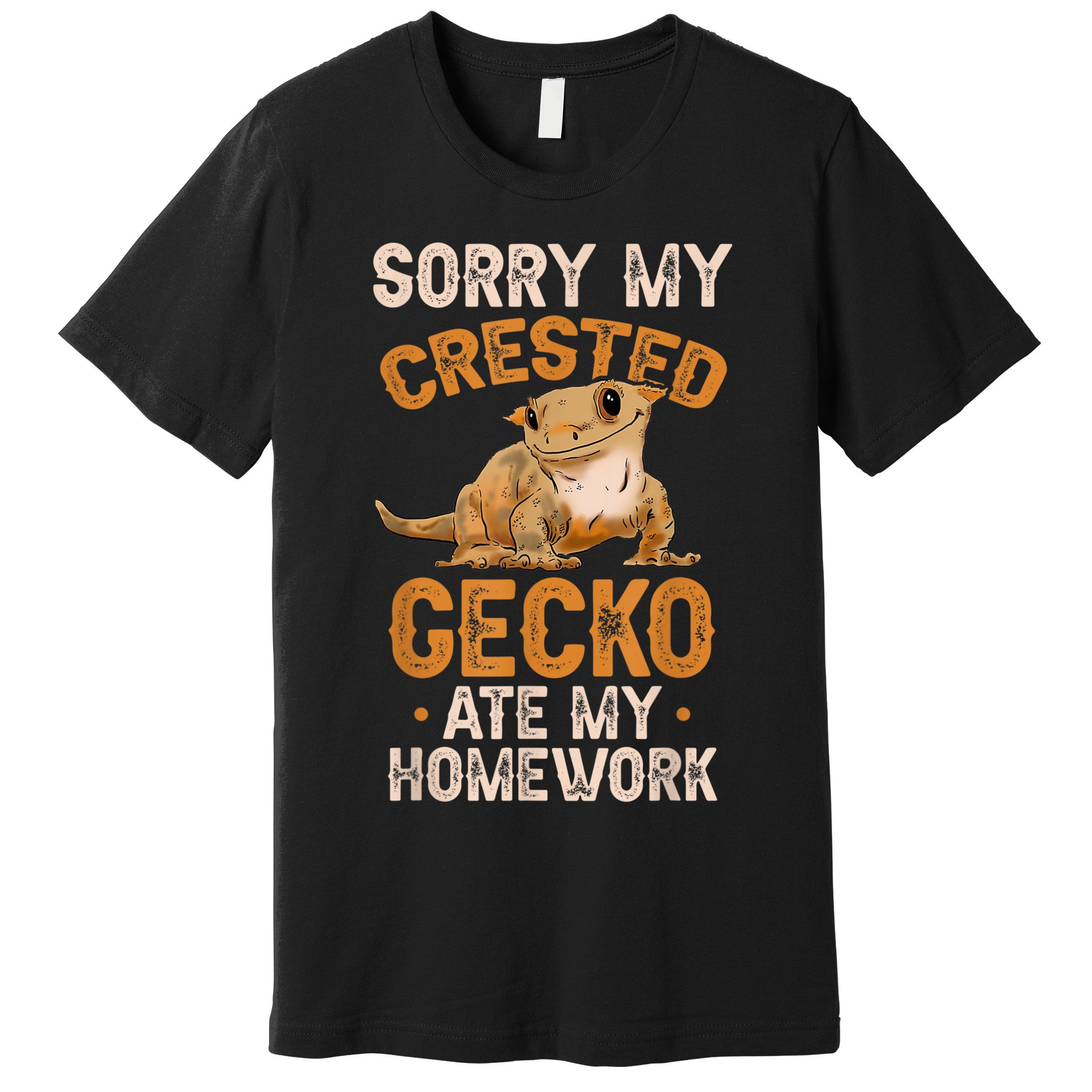Fun Crested Gecko Eyelash Lizard Boy Girl Herpetologist Premium T-Shirt