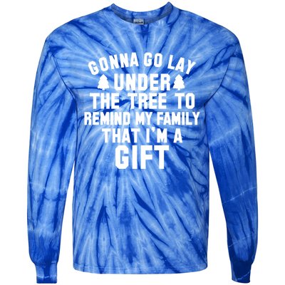 Funny Christmas Gonna Go Lay Under The Tree Gift Tie-Dye Long Sleeve Shirt