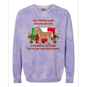 Funny Christmas Gift Dominick The Italian Christmas Donkey Colorblast Crewneck Sweatshirt