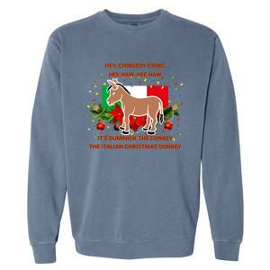 Funny Christmas Gift Dominick The Italian Christmas Donkey Garment-Dyed Sweatshirt