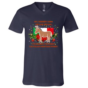 Funny Christmas Gift Dominick The Italian Christmas Donkey V-Neck T-Shirt