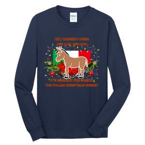 Funny Christmas Gift Dominick The Italian Christmas Donkey Tall Long Sleeve T-Shirt