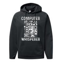 Funny Computer Geek Tech Nerd Gift Men Women Cool Support Performance Fleece Hoodie