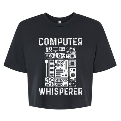 Funny Computer Geek Tech Nerd Gift Men Women Cool Support Bella+Canvas Jersey Crop Tee