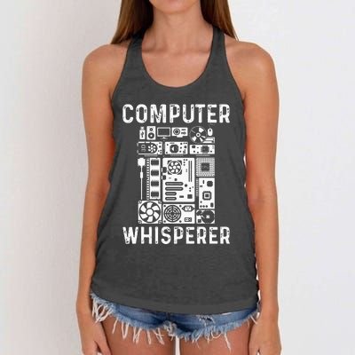 Funny Computer Geek Tech Nerd Gift Men Women Cool Support Women's Knotted Racerback Tank