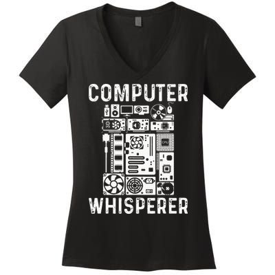 Funny Computer Geek Tech Nerd Gift Men Women Cool Support Women's V-Neck T-Shirt