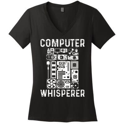 Funny Computer Geek Tech Nerd Gift Men Women Cool Support Women's V-Neck T-Shirt