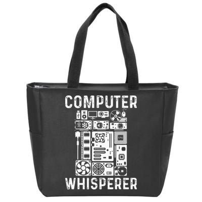 Funny Computer Geek Tech Nerd Gift Men Women Cool Support Zip Tote Bag