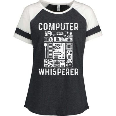 Funny Computer Geek Tech Nerd Gift Men Women Cool Support Enza Ladies Jersey Colorblock Tee