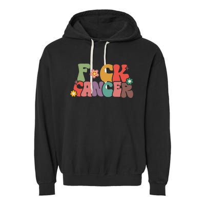 Fuck Cancer Groovy Retro Garment-Dyed Fleece Hoodie