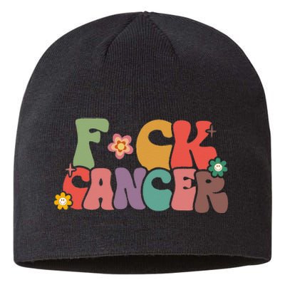 Fuck Cancer Groovy Retro Sustainable Beanie