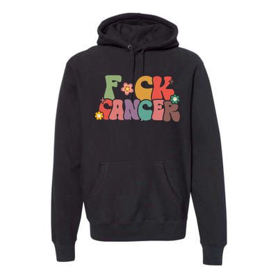 Fuck Cancer Groovy Retro Premium Hoodie