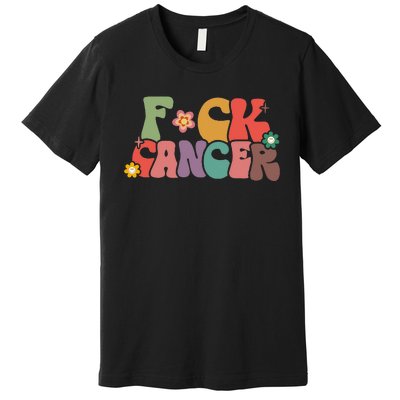 Fuck Cancer Groovy Retro Premium T-Shirt