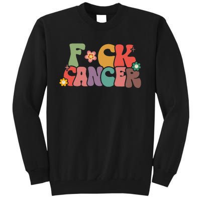 Fuck Cancer Groovy Retro Tall Sweatshirt