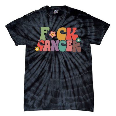 Fuck Cancer Groovy Retro Tie-Dye T-Shirt