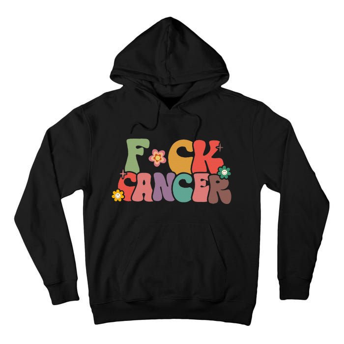 Fuck Cancer Groovy Retro Tall Hoodie