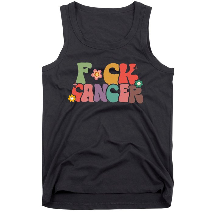 Fuck Cancer Groovy Retro Tank Top