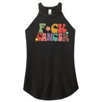 Fuck Cancer Groovy Retro Women’s Perfect Tri Rocker Tank