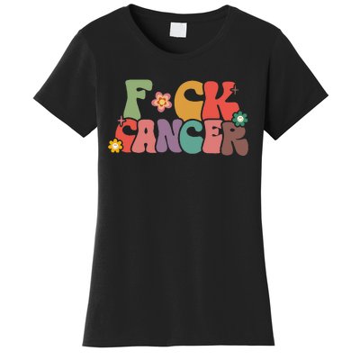 Fuck Cancer Groovy Retro Women's T-Shirt