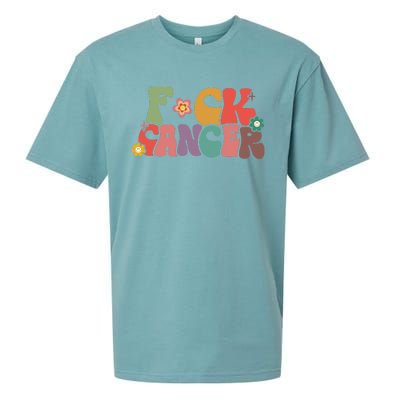 Fuck Cancer Groovy Retro Sueded Cloud Jersey T-Shirt