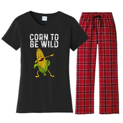 Funny Corn Gift For Men Women Corn On The Cob Costume Farmer Women's Flannel Pajama Set