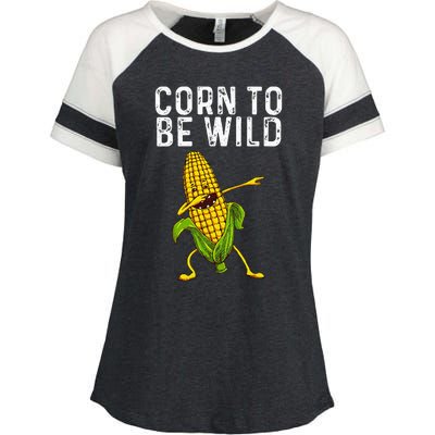 Funny Corn Gift For Men Women Corn On The Cob Costume Farmer Enza Ladies Jersey Colorblock Tee