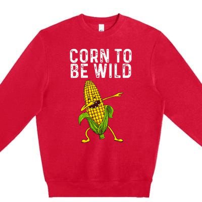 Funny Corn Gift For Men Women Corn On The Cob Costume Farmer Premium Crewneck Sweatshirt