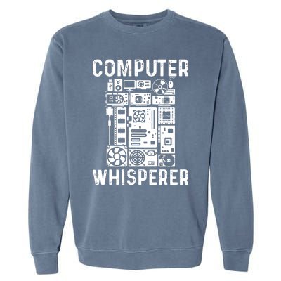 Funny Computer Geek Tech Nerd Computer Whisperer Garment-Dyed Sweatshirt