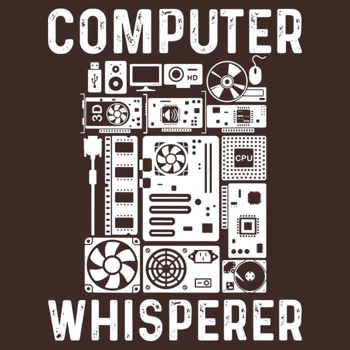 Funny Computer Geek Tech Nerd Computer Whisperer Full-Length Apron With Pockets