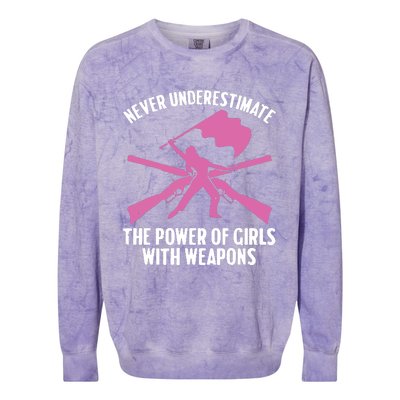 Funny Color Guard Art For Women Girl Rifle Flag Colorguard Colorblast Crewneck Sweatshirt