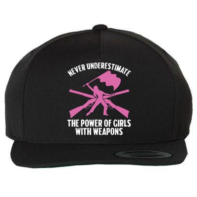 Funny Color Guard Art For Women Girl Rifle Flag Colorguard Wool Snapback Cap